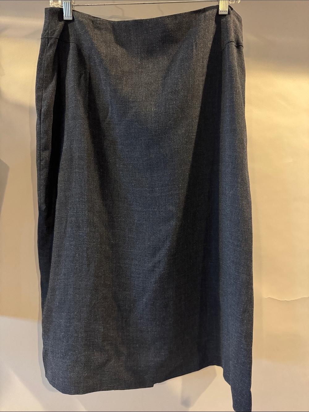 Liz Claiborne Dark Grey Denim-Look Skirt Set with Pink Bud Embroidery - Picture 5 of 9